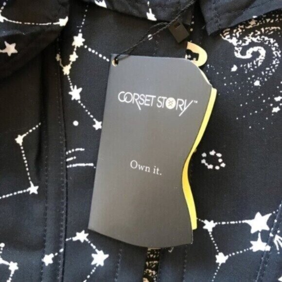 Corset Story Astronomy Print Sleeved Corset Top UK 6 US 2 - Picture 8 of 8